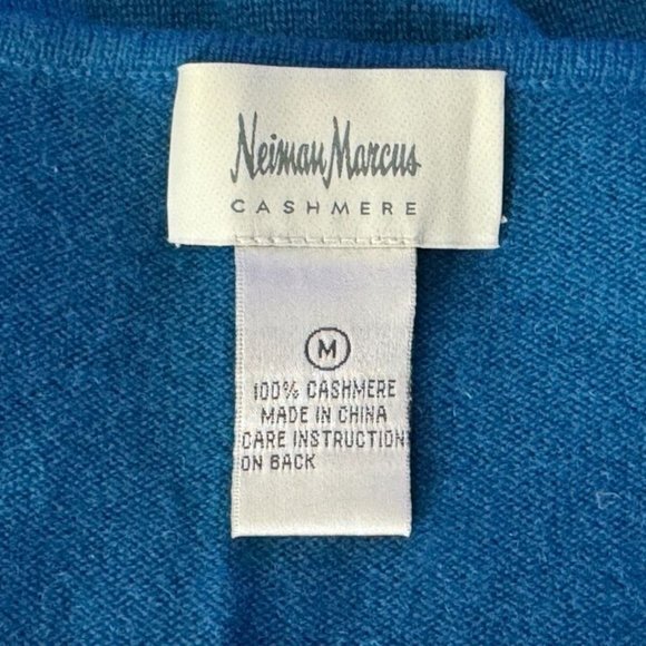 Neiman Marcus Cashmere‎ Tank Top Women M EUC Sleeveless Stretch Scoop Neck Blue - Picture 8 of 9